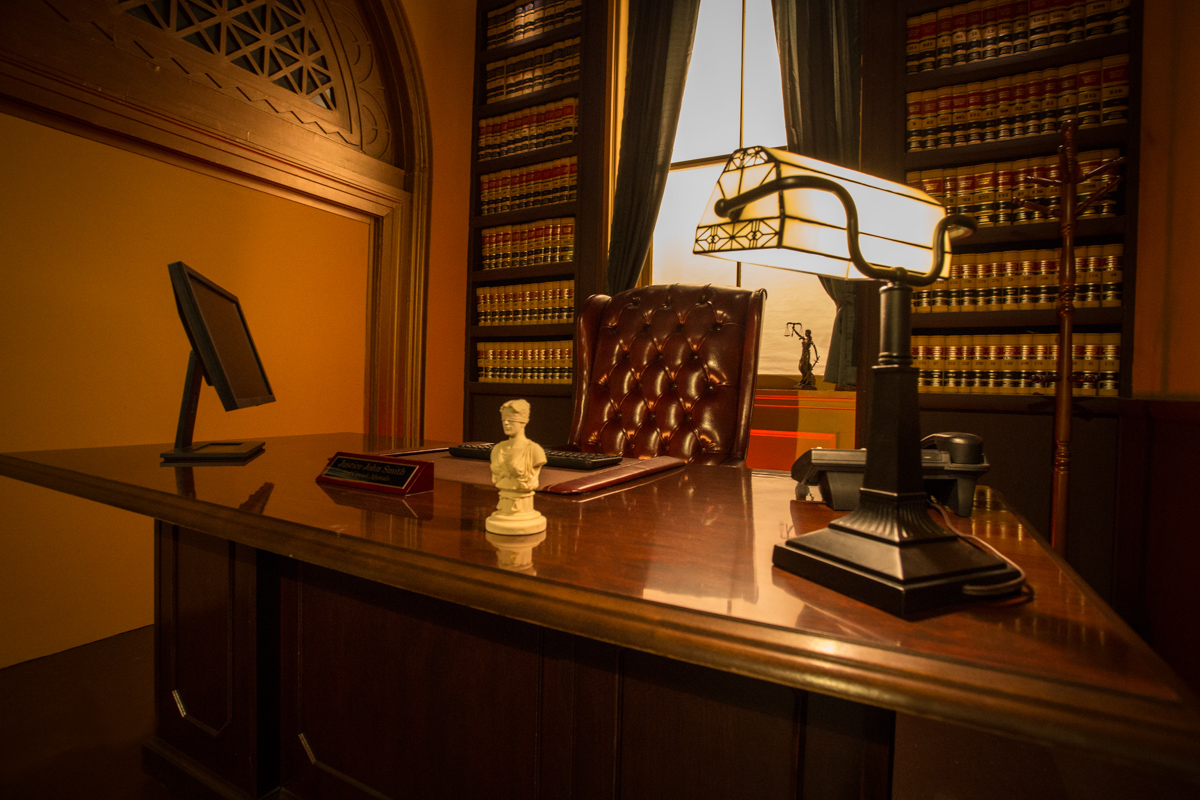 Courtroom Standing Set LA Court Room, Judges Chambers