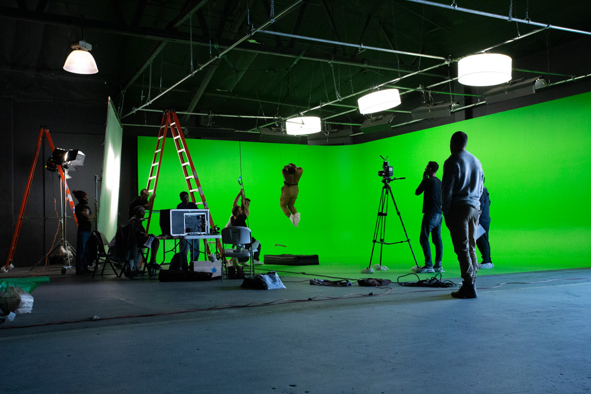 Green screen film set