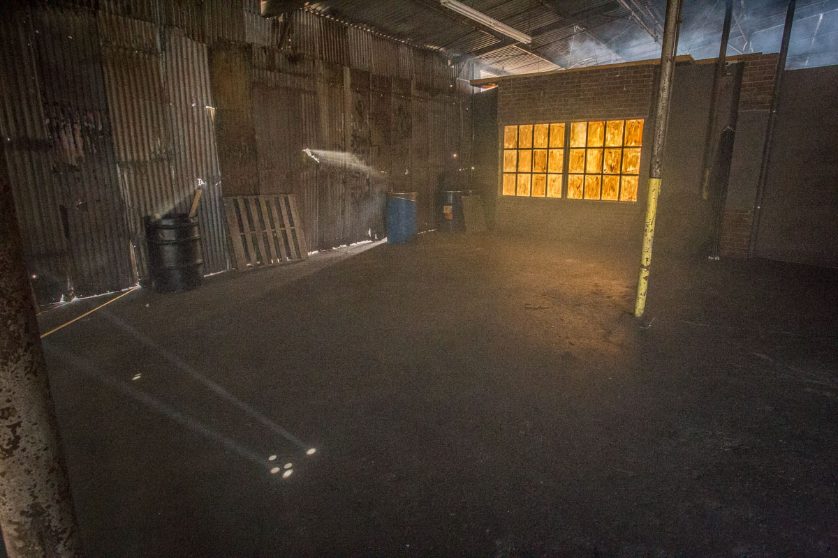 Grungy warehouse film location in Los Angeles.