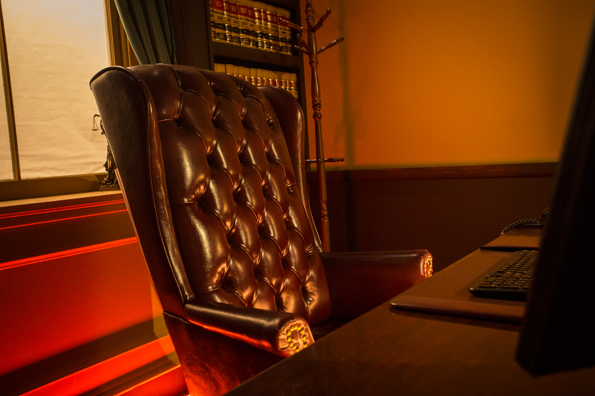 Courthouse standing set for video productions